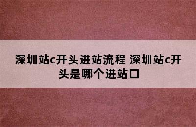 深圳站c开头进站流程 深圳站c开头是哪个进站口